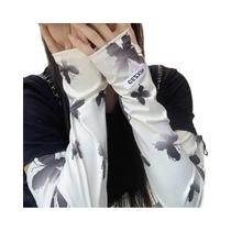 Luvas De Proteção Solar Com Estampa De Borboleta Em Seda Gelada, Resistentes a Raios UV, Para