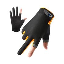Luvas De Proteção Solar Unissex De Seda Gelada Com Dedos Cortados, Respirável E De Alta Elasticidade