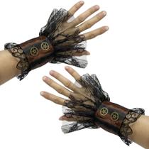 Luvas de pulso de meia manga de malha gótica Festival Costume Acces