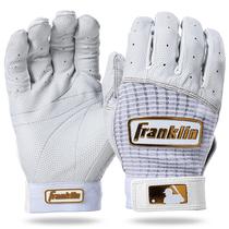 Luvas de rebatidas de beisebol Franklin Sports Pro Classic branca/dourada