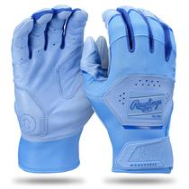 Luvas de rebatidas de beisebol Rawlings Workhorse Adult Columbia Blue Luvas de rebatidas de beisebol Rawlings Workhorse Adult Columbia Blue