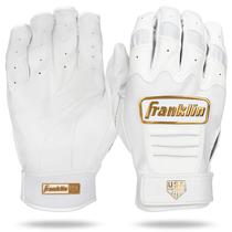 Luvas de rebatidas de softball Franklin Sports CFX Pro brancas e douradas