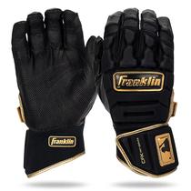 Luvas de rebatidas Franklin Sports CFX Pro PRT para adultos pretas e douradas