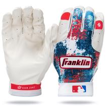 Luvas de rebatidas Franklin Sports MLB Grow to Pro Kids vermelhas/brancas