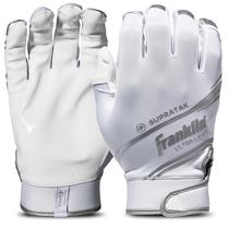 Luvas de Receptor de Futebol Franklin Sports Supratak - Branca