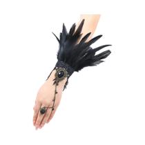 Luvas De Renda Com Detalhes De Plumas Para Carnaval, Luvas Steampunk Góticas Para Cosplay E Showgirl Luvas De Renda Com Detalhes De Plumas Para Carnaval, Luvas Steampunk Góticas Para Cosplay E Showgirl