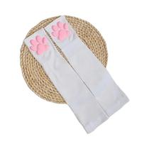 Luvas De Silicone 3D Em Forma De Garra De Gato Rosa, Macias E Fluffy, Proteção Solar, Sem Dedos,