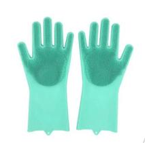 Luvas De Silicone Limpeza Esponja Macia Luva De Lavar Louça