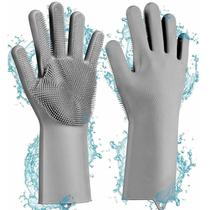 Luvas de Silicone Limpeza Mágica Utilidade Doméstica Lavar Louça Esponja Cozinha Prática Par de Luva Trabalho Doméstico Banheiro Lavagem de Carro