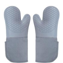 Luvas de silicone resistentes ao calor com design de boca de raposa cinza claro