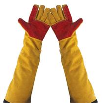 Luvas de solda HERSENT 60 cm resistentes ao calor com costura em Kevlar