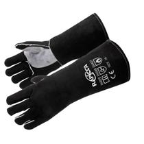 Luvas de soldagem RAPICCA Fire Resistentes ao Calor Pretas 40cm