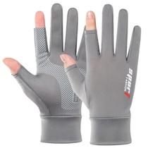 Luvas de tecido frio unissex antiderrapante proteção solar cor:cinzatamanho:unico
