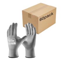 Luvas de trabalho de segurança COOLJOB 60 pares Grip PU Coating Grey