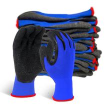 Luvas de trabalho de segurança Evridwear revestidas com látex, antiderrapantes, azul, 12 pares Luvas de trabalho de segurança Evridwear revestidas com látex, antiderrapantes, azul, 12 pares