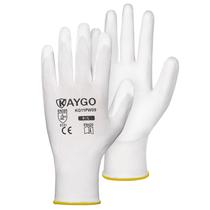 Luvas de trabalho de segurança KAYGO revestidas com PU, 60 pares de luvas de malha sem costura KG11P com revestimento de poliuretano, aderência suave na palma e nos dedos para homens e mulheres (M, brancas) Luvas de trabalho de segurança KAYGO revestidas com PU, 60 pares de luvas de malha sem costura KG11P com revestimento de poliuretano, aderência suave na palma e nos dedos para homens e mulheres (M, brancas)
