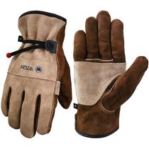 Luvas de Trabalho em Couro WZQH XL Marrom-Cinza com Forro de Algodão Luvas de Trabalho em Couro WZQH XL Marrom-Cinza com Forro de Algodão