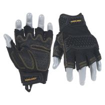 Luvas de trabalho HANDLANDY Fingerless para homens pretas (M), pacote com 1