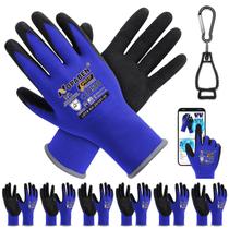 Luvas de trabalho Jasdick, 7 pares, MicroFoam nitrílica com aderência, tamanho G, azul Luvas de trabalho Jasdick, 7 pares, MicroFoam nitrílica com aderência, tamanho G, azul