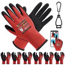 Luvas de Trabalho Jasdick 7 Pares Sem Costura MicroFoam Grip Tamanho S Vermelhas