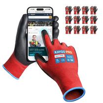 Luvas de trabalho KAYGO KG11P revestidas com PU para homens e mulheres (vermelhas, M) Luvas de trabalho KAYGO KG11P revestidas com PU para homens e mulheres (vermelhas, M)