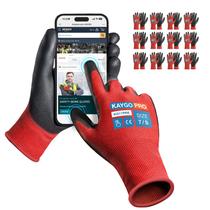 Luvas de trabalho KAYGO KG11P revestidas com PU para homens e mulheres vermelhas S Luvas de trabalho KAYGO KG11P revestidas com PU para homens e mulheres vermelhas S