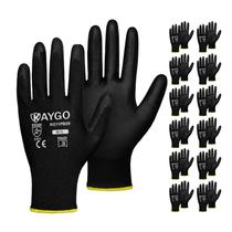 Luvas de trabalho KAYGO KG11PB revestidas com PU em malha sem costura para homens e mulheres Luvas de trabalho KAYGO KG11PB revestidas com PU em malha sem costura para homens e mulheres