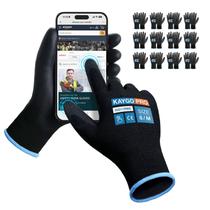 Luvas de trabalho KAYGO KG11PB revestidas com PU para homens e mulheres 12 pares Luvas de trabalho KAYGO KG11PB revestidas com PU para homens e mulheres 12 pares