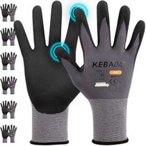 Luvas de trabalho Kebada W2 revestidas com nitrilo para homens e mulheres, 6 pares Luvas de trabalho Kebada W2 revestidas com nitrilo para homens e mulheres, 6 pares