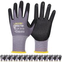 Luvas de trabalho LOCCEF MicroFoam revestidas com nitrilo Tacky Grip 12 pares