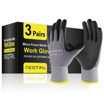 Luvas de trabalho NEOTRIL com revestimento de microespuma de nitrilo, 3 pares, tamanho M Luvas de trabalho NEOTRIL com revestimento de microespuma de nitrilo, 3 pares, tamanho M
