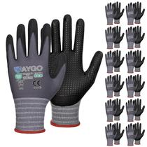 Luvas de trabalho revestidas com nitrilo de microespuma KAYGO, 12 pares de nylon tricotado sem costura KG19N, micropontos para maior aderência, respiráveis e duráveis, ideais para automóveis, montagem geral, pintura, cinza, S Luvas de trabalho revestidas com nitrilo de microespuma KAYGO, 12 pares de nylon tricotado sem costura KG19N, micropontos para maior aderência, respiráveis e duráveis, ideais para automóveis, montagem geral, pintura, cinza, S