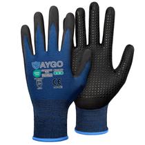 Luvas de trabalho revestidas com nitrilo de microespuma KAYGO, 3 pares de nylon tricotado sem costura KG19N, micropontos para maior aderência, respiráveis e duráveis, ideais para automóveis, montagem geral, pintura, azul, M Luvas de trabalho revestidas com nitrilo de microespuma KAYGO, 3 pares de nylon tricotado sem costura KG19N, micropontos para maior aderência, respiráveis e duráveis, ideais para automóveis, montagem geral, pintura, azul, M