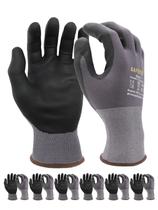 Luvas de trabalho SAFEKEE com microespuma revestidas com nitrilo para homens, 6 pares