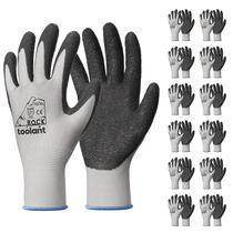 Luvas de trabalho Toolant Crinkle Latex, revestidas com borracha, 12 pares