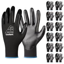 Luvas de trabalho Toolant Nitrile Coating para homens 12 pares pretas M