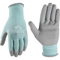 Luvas de trabalho Wells Lamont COOLMAX revestidas com PU para mulheres pequenas Luvas de trabalho Wells Lamont COOLMAX revestidas com PU para mulheres pequenas