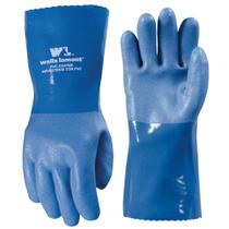 Luvas de trabalho Wells Lamont Heavy Duty revestidas de PVC grandes em azul Luvas de trabalho Wells Lamont Heavy Duty revestidas de PVC grandes em azul
