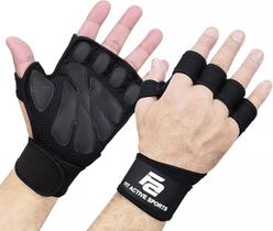 Luvas de treino para levantamento de peso adequadas para esportes ativos com pulseiras