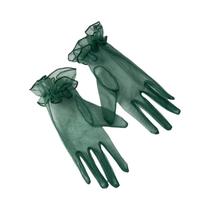 Luvas De Tule Transparentes Pretas E Brancas Sexy Curtas Finas Para Primavera Verão Festa Dança