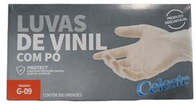 Luvas de Vinil Com Pó 100 Unidades Ambidestra Top Protect