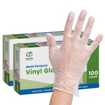 Luvas de vinil descartáveis, embalagem confortável, 200 unidades, GG