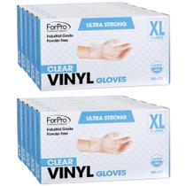 Luvas de vinil descartáveis para Pro Clear X-Large de 100 unidades