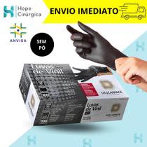 Luvas de Vinil Preta Descartáveis, Sem Pó e Ultra-Resistentes! - Descarpack