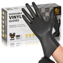 Luvas de vinil pretas SWIFTLITE, sem látex e sem pó, tamanho XL, 100 unidades