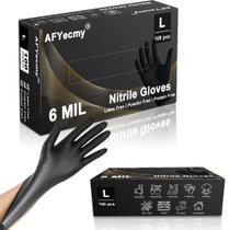 Luvas descartáveis Afyecmy 6 Mil Black Nitrile (100, pequenas) Luvas descartáveis Afyecmy 6 Mil Black Nitrile (100, pequenas)