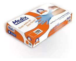 Luvas Descartáveis Antiderrapantes Medix Procedimento Cor Az