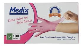 Luvas Descartáveis Antiderrapantes Medix Procedimento Cor Ro
