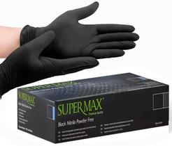 Luvas Descartáveis Antiderrapantes Preto Tam G Nitrilo 100un