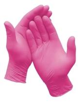 Luvas descartáveis antiderrapantes Supermax cor rosa tamanho